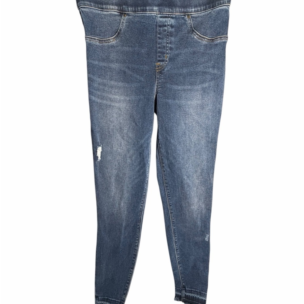 SPANX Distressed Skinny Fray Hem Blue Women's Jeggings Sz Med